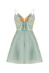 MONARCH V NECK STRAPS MINI DRESS